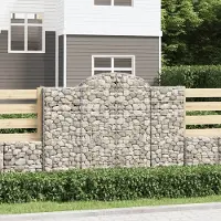 Prolenta Maison Exclusive - Paniers à gabions arqués 2 pcs 200x50x140/160 cm Fer galvanisé