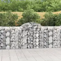 Prolenta Maison Exclusive - Paniers à gabions arqués 9 pcs 200x50x100/120 cm fer galvanisé