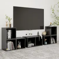 Prolenta Maison Exclusive - Ensemble de meubles TV 6 pcs Gris brillant Bois d'ingénierie