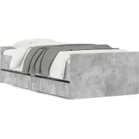 Syfax Cadre de lit sans matelas gris béton 75x190 cm