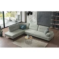AEA Ecksofa Wohnlandschaft Farbe Grau L-Form Sofa Wohnzimmer Ecksofa Luxus