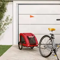 Prolenta Remorque de vélo exclusive - Pour chiens, de couleur rouge, en tissu Oxford et en fer
