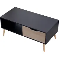 Happy Garden Table basse avec tiroir style scandinave noire FREJA