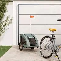 Prolenta Remorque de vélo exclusive - Pour chiens, couleur grise, en Oxford et en fer