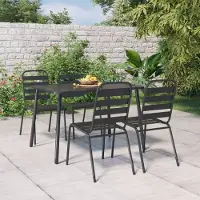 Prolenta Maison Exclusive - Ensemble de salon de jardin 5 pièces en acier anthracite