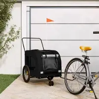 Prolenta Maison Exclusive - Remorque pour vélo pour chiens, tissu Oxford noir et fer