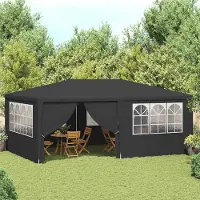Prolenta Tente de réception Exclusive - Tente de fête professionnelle avec parois latérales, dimensions 4x6 mètres, couleur anthracite, grammage 90 g/m²