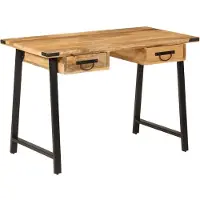 Syfax Bureau avec tiroirs 105x55x70 cm bois de manguier massif et fer