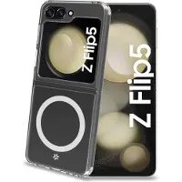 Celly Gel Skin Mag Cover pour Samsung (Samsung Galaxy Z Flip5), Coque pour téléphone portable, Transparent