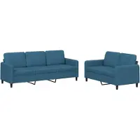 Syfax Ensemble de canapés 2 pcs bleu velours