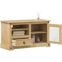 Prolenta Meuble TV Corona, 100x45x58 cm, en bois massif de pin