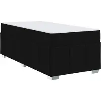Syfax Cadre de lit avec matelas Noir 90 x 200 cm tissu