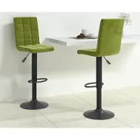 Prolenta Maison Exclusive - Lot de 2 tabourets de bar en velours vert clair