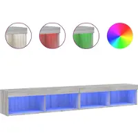 Syfax Meubles TV avec lumières LED 2 pcs sonoma gris 100x30x30 cm