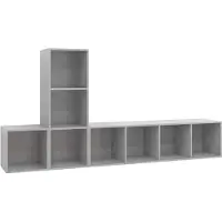 Sonstiges Ensemble de meuble TV 3 pcs Gris béton Bois d'ingénierie
