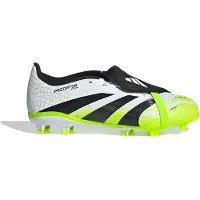 Adidas Predator League, languette rabattable, crampons FG/MG, couleur : blanc nuageux, noir intense, jaune citron (taille enfant), pointure : 35,5 (EU)