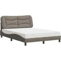 Prolenta Maison Exclusive - Lit avec matelas « Hvar » Taupe 140 x 200 cm en tissu