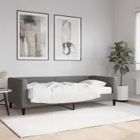 Prolenta Maison Exclusive - Lit de jour avec matelas, gris foncé, 90 x 190 cm, tissu