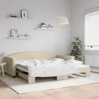 Prolenta Maison Exclusive - Canapé-lit convertible crème 100 x 200 cm en tissu