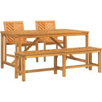 Syfax Ensemble de salle à manger pour jardin 4 pc Marron