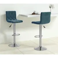Prolenta Maison Exclusive - Tabourets de bar, lot de 2, velours bleu