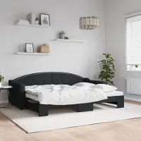 Prolenta Maison Exclusive - Canapé-lit convertible noir 80 x 200 cm en tissu