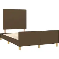 Prolenta Maison Exclusive - Sommier sans matelas, marron foncé, 120 x 190 cm, tissu