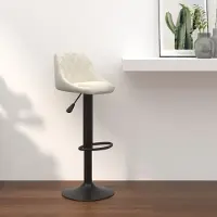 Prolenta Maison Exclusive - Tabouret de bar en velours crème