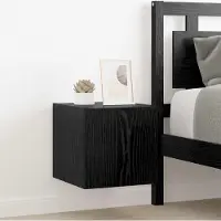 Prolenta Meuble TV mural exclusif - Dimensions : 30,5 x 35 x 30 cm - Couleur : Noir, imitation chêne