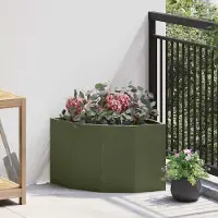 Prolenta Maison Exclusive - Jardinière d'angle vert olive 45 x 45 x 35 cm acier