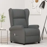 Prolenta Maison Exclusive - Fauteuil à oreilles avec fonction d'inclinaison électrique, tissu gris foncé