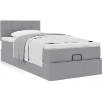 Prolenta Maison Exclusive - Cadre de lit ottoman avec matelas gris clair 80x200 cm tissu