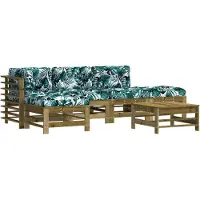 vidaXL Ensemble salon de jardin 6 pièces avec coussins Bois de pin imprégné
