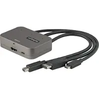StarTech.com .com CDPHDMDP2HD câble vidéo et adaptateur 0,27 m HDMI + USB HDMI + Mini DisplayPort + USB Type-C Noir, Argent