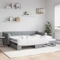 Prolenta Maison Exclusive - Canapé-lit convertible gris clair 90 x 200 cm, tissu