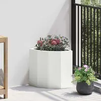 Prolenta Maison Exclusive - Jardinière d'angle blanche 30 x 30 x 35 cm en acier