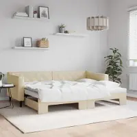Prolenta Maison Exclusive - Canapé-lit convertible crème 80 x 200 cm en tissu