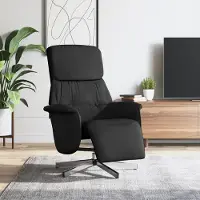 Prolenta Maison Exclusive - Fauteuil relax avec repose-pieds, revêtement en tissu noir