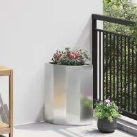 Prolenta Maison Exclusive - Jardinière d'angle argentée 30 x 30 x 50 cm Acier galvanisé