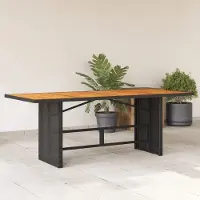 Prolenta Maison Exclusive - Table de jardin avec plateau en bois noir 190x80x75 cm Poly Rotin