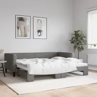 Prolenta Maison Exclusive - Canapé-lit convertible gris foncé 90 x 190 cm en tissu