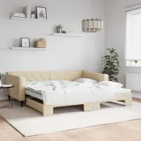 Prolenta Maison Exclusive - Canapé-lit convertible crème 100 x 200 cm en tissu
