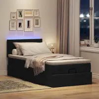 Prolenta Maison Exclusive - Cadre de lit ottoman avec matelas noir 90x190 cm tissu