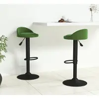 Prolenta Maison Exclusive - Lot de 2 tabourets de bar en velours vert foncé