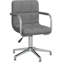 Syfax Chaise pivotante de bureau Gris clair Tissu