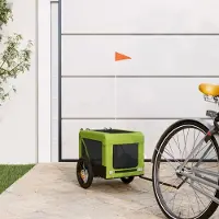 Prolenta Remorque de vélo exclusive - Pour chiens, couleurs vert et noir. Fabriquée en tissu Oxford et en fer