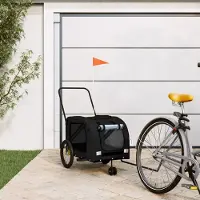Prolenta Maison Exclusive - Remorque pour vélo pour chiens, tissu Oxford noir et fer