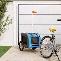 Prolenta Maison Exclusive - Remorque pour vélo pour chiens, bleu et gris, en tissu Oxford et fer