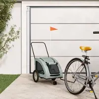 Prolenta Remorque de vélo exclusive - Pour chiens, couleur grise, en Oxford et en fer