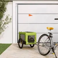 Prolenta Remorque de vélo exclusive - Pour chiens, couleurs vert et noir. Fabriquée en tissu Oxford et en fer